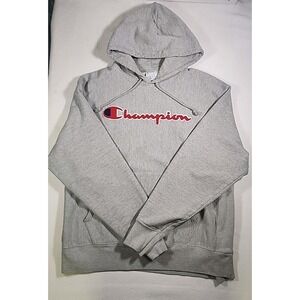 Vintage 2000s Champion Reverse Weave Embroidered Spell Out Hoodie Sweatshirt XL